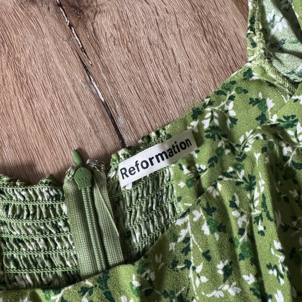 Reformation Samantha Green‎ Green Mini Dress Size XS - Picture 3 of 4